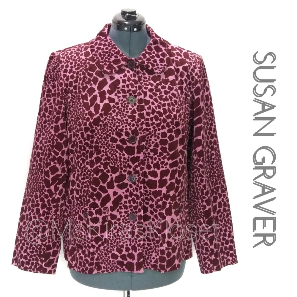 Cheetah Print Corduroy Blazer EUC